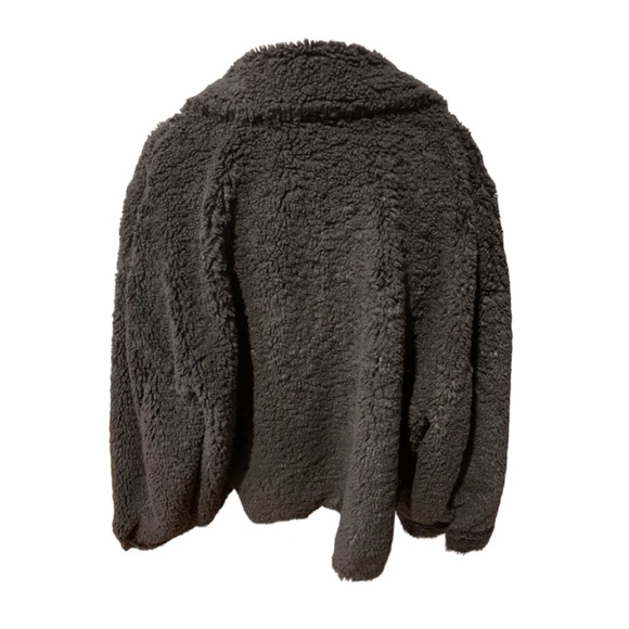 NWT Banana Republic Cropped Sherpa Trucker Jacket in Black - Picture 7 of 14